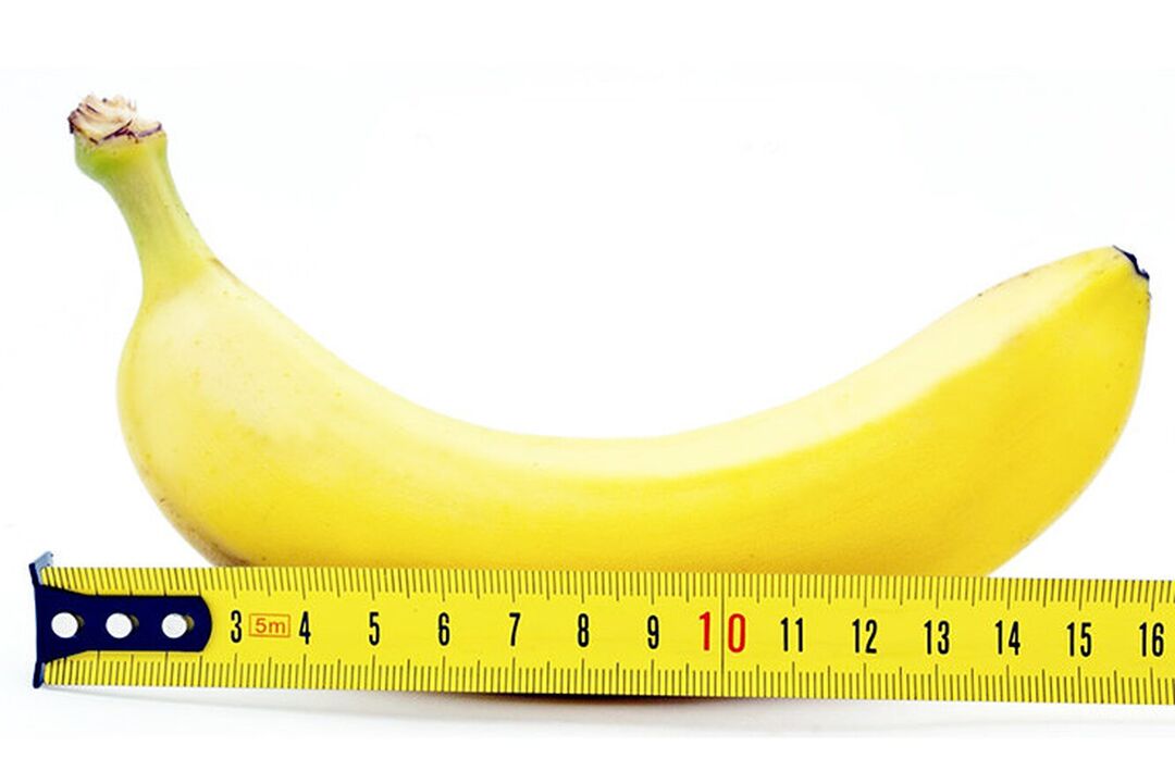 a banana with a ruler representing the size of the penis after surgery